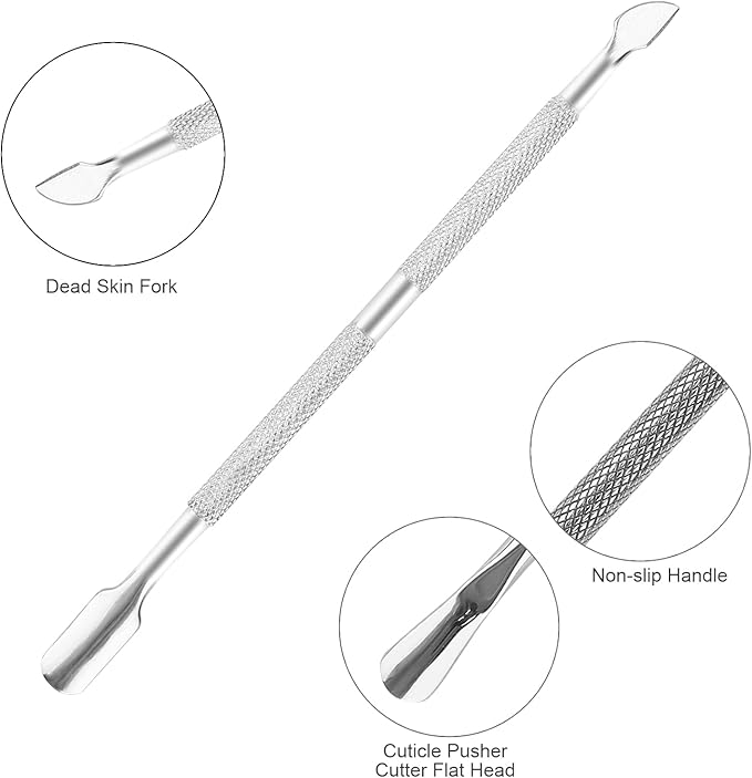 Metal Nail Cuticle Trimmer with Cuticle Pusher and Cutter, 2 PCS Professional Cuticle Remover Tool Kit, Cuticle Cutter Set, Cuticle Nippers, Cuticle Clippers for Women, Manicure Pedicure Tool