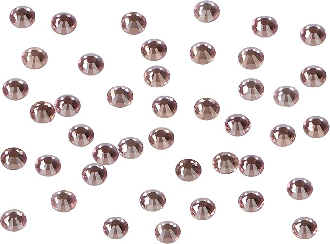2880PCS Art Nail Rhinestones Non Hotfix Glue Fix Round Crystals Glass Flatback for DIY Jewelry Making with one Picking Pen (ss3 2880pcs, Lt. Amethyst)