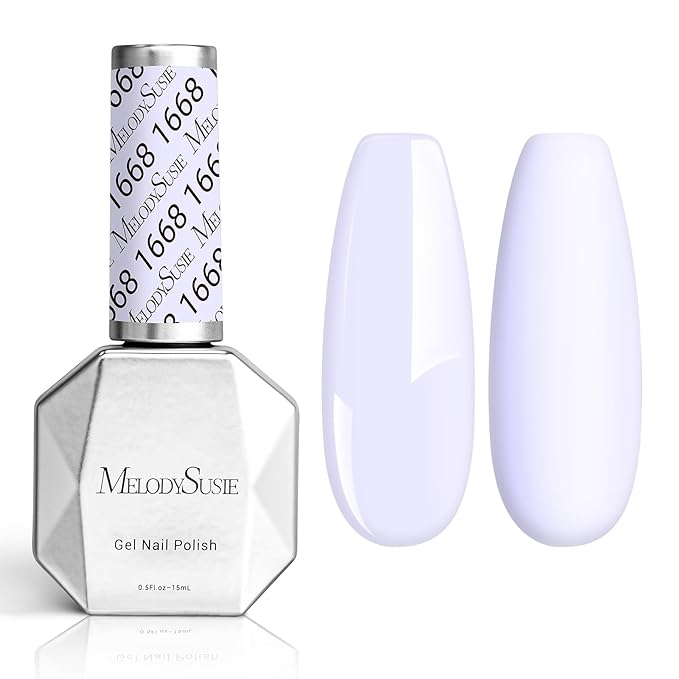 MelodySusie Thick White Gel Nail Polish,0.5fl oz Soak Off UV LED Purple White Gel Polish Gift for Women Nail Art Manicure Salon DIY Nail Design Decoration at Home-1668