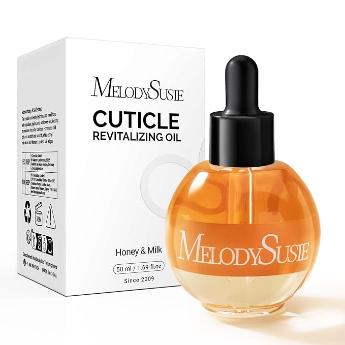 MelodySusie 50ml Honey Milk Cuticle Oil with Olive, Jojoba, Grape Seed& Sunflower Seed - Nourishing & Strengthening Treatment for Dry, Brittle Nails & Cuticles