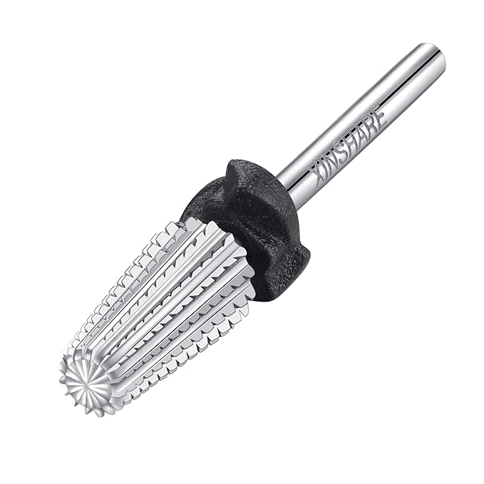 5 in 1 Nail Drill Bit 3/32" Tungsten Carbide Multifunctional Nail Bits Professional Fast Removing Acrylic Hard Gels Cuticle Nail Efile Bit for Nail Drill Machine Extra Coarse(XC)
