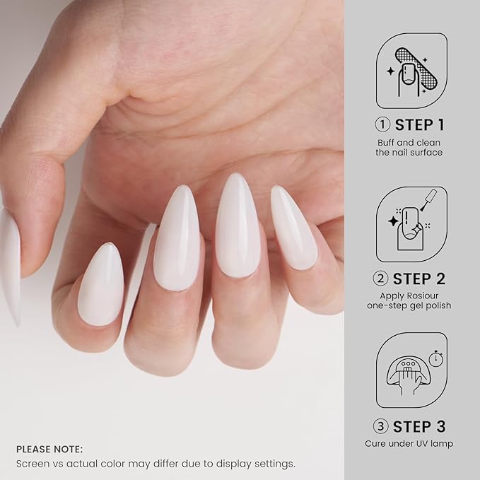 Milky White Jelly Nude Gel Polish, 18 ML HEMA-Free One Step Gel Nail Polish 3-in-1, Sheer White Gel Polish for Women Girls Gift, Translucent Color Soak Off U V Gel Nail Manicure Salon DIY