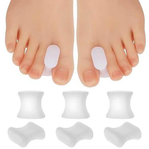 12Pcs Bunion Corrector Gel Toe Separators Soft Toe Spacers Overlapping Toes Pads Gel Orthotics for Men Women Sports Activities Calluses Crooked Toes Hammertoe Straighten Pain Relief