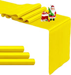 4-Pack Yellow Satin Table Runner 12 x 108 Inch Long Bright and Smooth Silk by Pufogu