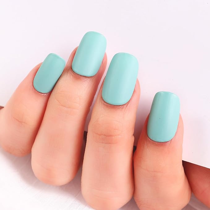 Matte Nail Polish Air Dry Nail Lacquer for Nail Art Varnish, Mist Effect Matte Finish Velvet Nail Polish, 0.35 fl oz (Cyan-14, 10 ML)