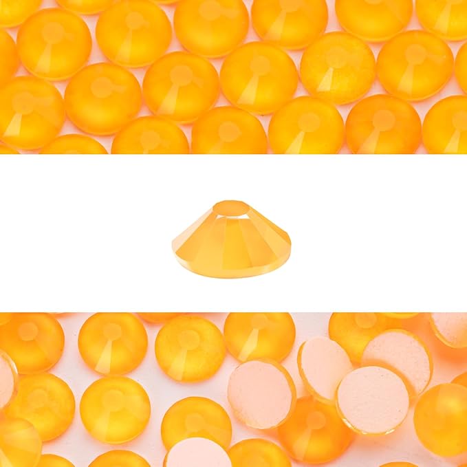 Novani 3000 Pieces Flatback Rhinestones Glass Round Gems Neon-Orange Crystals for Nail Art DIY Crafts Clothes Shoes,SS8,2.3-2.5mm