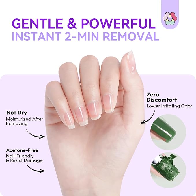 SAVILAND 2 Mins Gel Nail Polish Remover: SSProRemoval X Fast Removal Gel Remover for Nails with Castor Oil Vitamin E Gel Polish Remover for Acrylic Dip Nails Gel Nail Remover Home Salon Use 15 ML