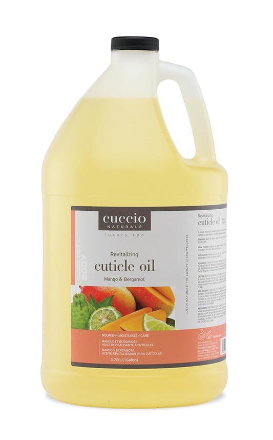 Cuccio Naturale Cuticle Revitalizing Oil – Mango & Bergamot Scent, 1 Gallon / 128 oz (3.78 L) Professional Refill – Nourishing Daily Cuticle Oil, Lightweight Hydration for Dry, Cracked Cuticles