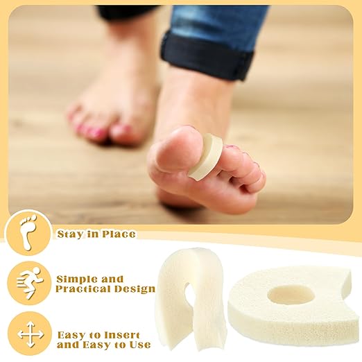 TrelaCo 30 Pcs Foam Toe Separators Spacers for Corn Relieves,1/4 Inch, Pain from Bunions, Blister and Hammer Toe Relief