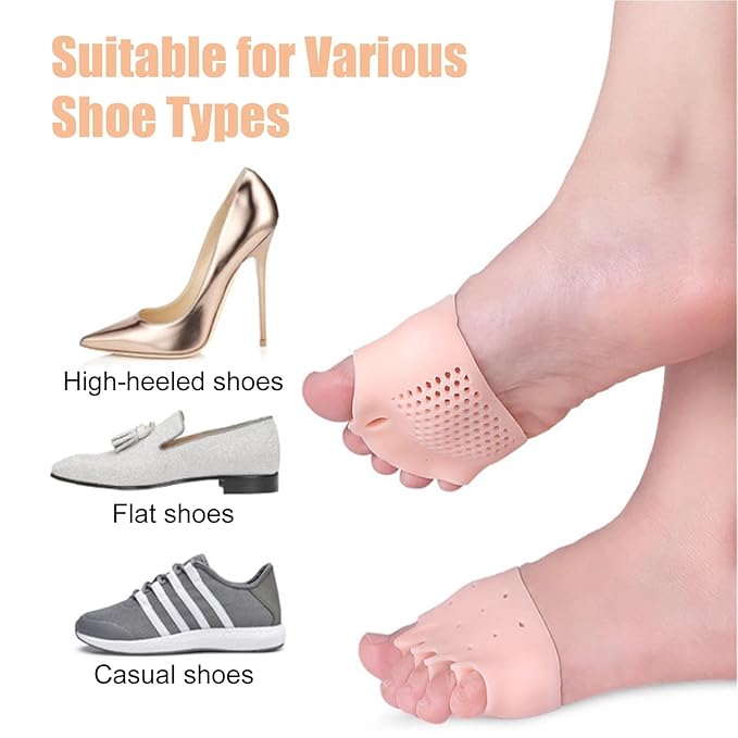 4Pairs Silicone Toe Separators for Women, Toe Separators for Women, Silicone Toe Separators for Women & Men, Bunion Corrector Cushion, Breathable Soft Gel Foot Cushions.