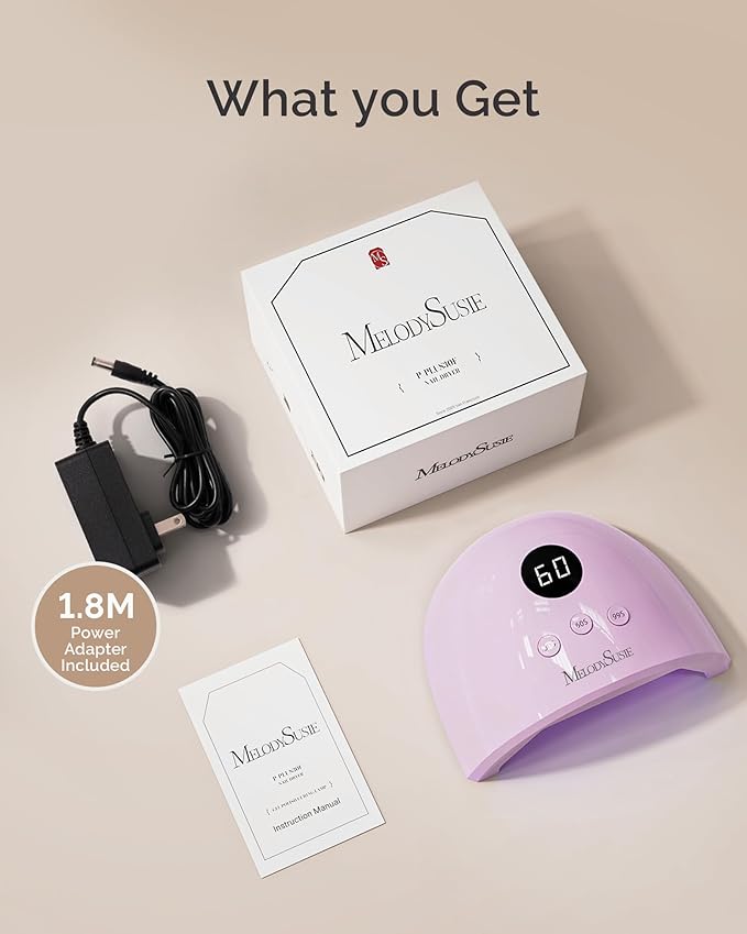 MelodySusie UV Nail Lamp, Plus30F UV Light for Gel Nails LED Nail Dryer with 3 Timer, Smart Sensor, LCD Display Fast Curing Gel Nail Polish Nail Art Tools Manicure Accessories-Purple
