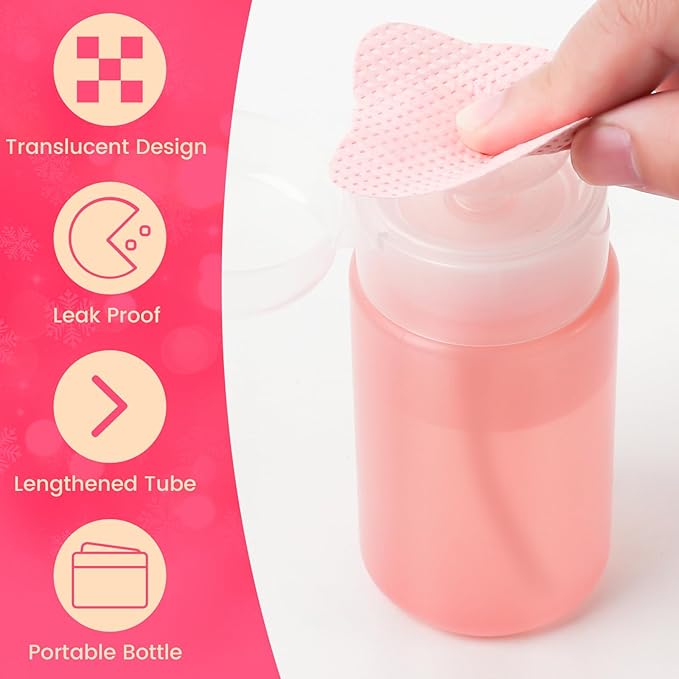 400PCS Lint Free Nail Wipes With Dispenser - Gel Nail Polish Remover Wipes With 100% Pure Acetone Dispenser,No Lint Wipe With 1PCS 120ml Acetone Pump Empty Bottle Nail Supplies