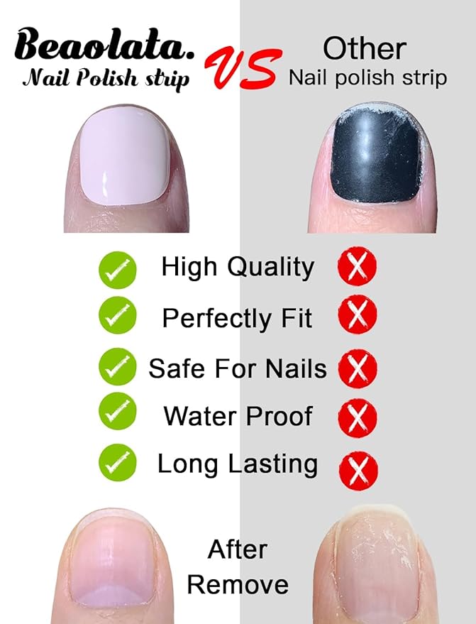 Nail Polish Strips, 32PCS Salon Quality Wraps, Long Lasting Gel Nail Stickers for Women Easy Apply& Remove (Grey Foggy on Afternoon)