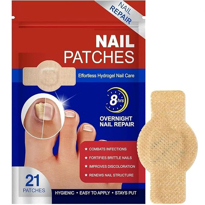 Nail Patches,21 Patch,Nighttime Nail Patches,for Damaged Nails Foot Nails Repair and Care,Strengthens Brittle Nail
