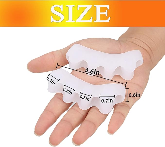 Toe Separators & Spacers,Use for Health & Beauty Pedicures,Plantar Fasciitis, Hammer Toes, Claw Toes & Other Foot Conditions,Pedicures for Men and Women(2 Pcs) - White