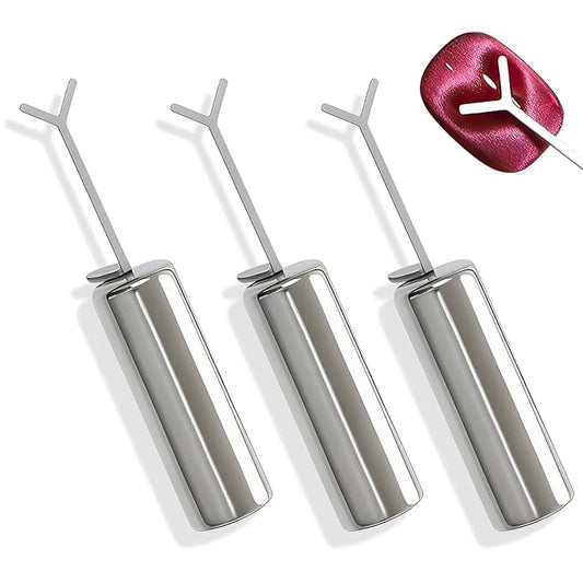 Heart Cat Eye Magnet for Nails,Magnet for Cat Eye Gel Polish,DIY Manicure Kit with Y-Shaped Guide Sticks, for Cat Eye Gel Polish Nail Art Salon (3PCS)