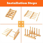 Bamboo Wooden Dish Rack, Plate Organizer - Image 3