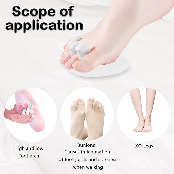 Toe Separators for Overlapping Toes Women,White Calf Trainer Toe Separators for Women,Multifunctional Bunion Corrector Thin Leg Exerciser,Suitable for Having Plantar Fasciitis,Bunions,Other Foot Pain