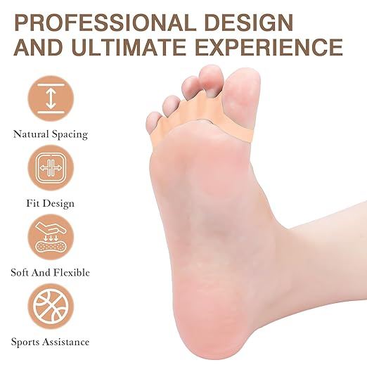 2PCS Toe Spacers for Women and Men, Toe Separators for Pedicure, Bunion Corrector, Hammer Toe Straightener, Plantar Fasciitis, Toe Spreaders for Foot Pain Relief and Foot Health.