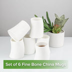 Novelty Curved and Embossed Stripes Body Design Bone China Cups Without Handle - Image 2