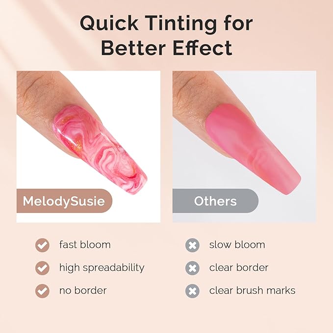 MelodySusie Hema Free Blooming Gel for Nail Design, Marble Watercolor UV Nail Polish, Spreading Effect Sheer Painting Nail Art Supplies, Nail Salon Manicure at Home for Women, 0.53 Fl Oz