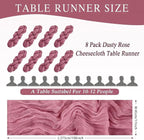8 Pack Dusty Rose Cheesecloth Table Runner 17x108 inch Boho Gauze Cheese Cloth - Image 2