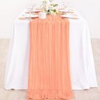 Peach Pink Gauze Cheesecloth Table Runner 10ft Sheer Dinning Decor | - Image 5