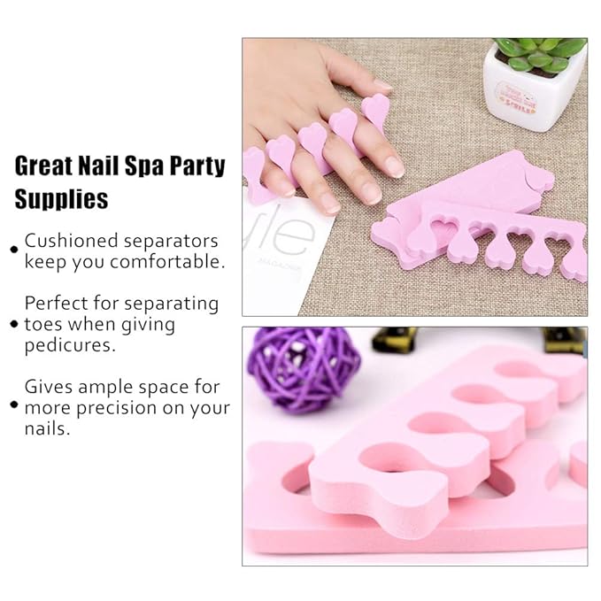 Toe Separators Toe Spacers (12 Pairs)- Apply Nail Polish During Pedicure Manicure - Stocking Stuffers for Ladies Women Teens Girls Kids - Nail Spa Party Supplies