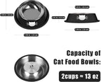 Serentive 2 Pcs Non-Slip Stainless Steel Small Cat Food Bowls - Image 2