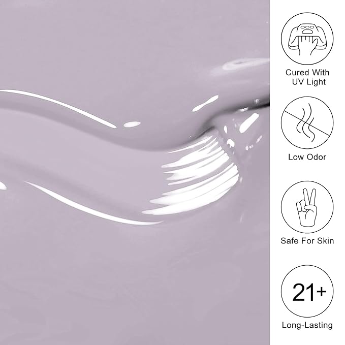Imtiti Nude Gel Nail Polish, 15ML Grey Gel Polish Autumn Winter Gel Nail Polish Soak Off LED UV Nail Gel Polish DIY Nail Art Starter Manicure Salon Gel Nail Kit