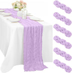 6 Pieces Lilac Cheesecloth Table Runner 10FT Pink Runner by Sunnyline