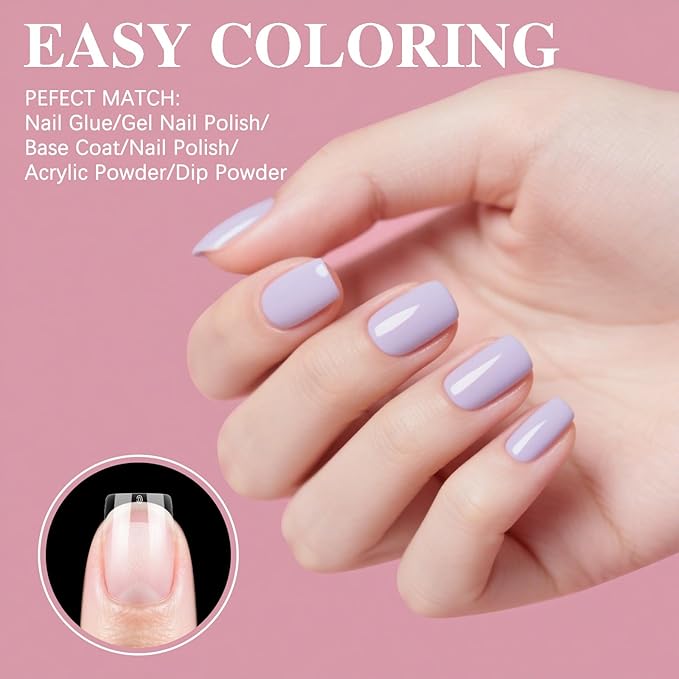 Extra Short Square Nail Tips, SSWSBYKE Gel Acrylic Nail Tips for Full Cover Pre-Shaped Fake Nails Tips Half Matte Press On Nails for Extension Home DIY Salon 300pcs 15 Sizes