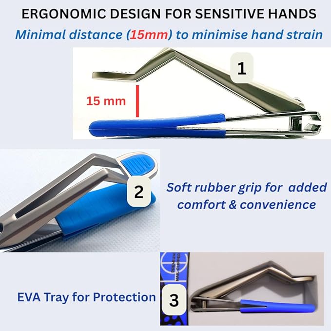 Nail Clippers for Men, Fingernails, Premium Stainless Steel, Ultra Sharp Curved Edge, Wide Jaw, Ergonomic, Thumb Rest for Comfort, Special Needs, Arthritis Friendly, Blue