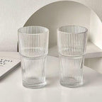 20oz Ribbed Glass Tumbler with Straw & Lid – 2 Pack Iced Coffee Cups, Glass Mug - Image 3