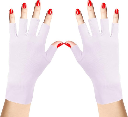Gloves for Gel Manicure Protection, Gel Nail Gloves for Nails, Professional Fingerless Protection Glove for Home DIY & Salon Use, Nail Art Accessories, Purple