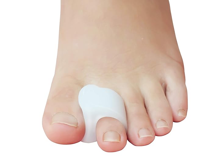 Pack of 12 Gel Toe Separator, (1/4" Thick) Big Toe Spacers, Single Loop Toe Spreader for Bunions, Overlapping Toe, Corrector and Spacer (White)