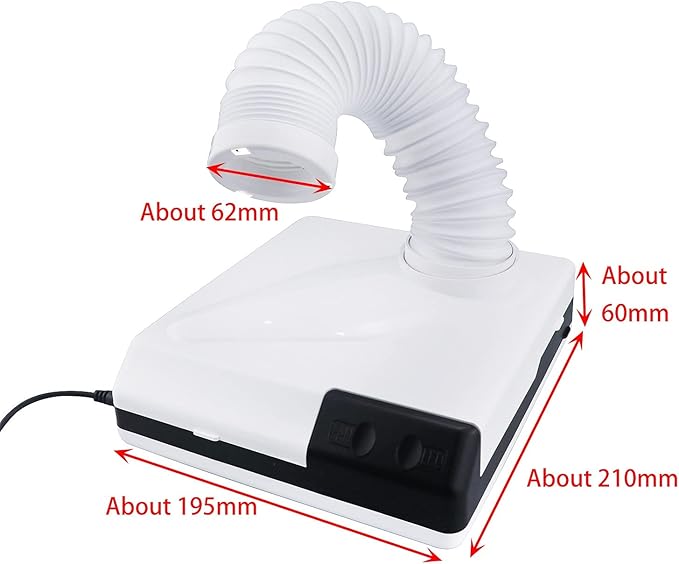 60W Dust Collector Fan Vacuum Cleaner Strong Power Dental Lab Nail Art Manicure Dust Clean Tool