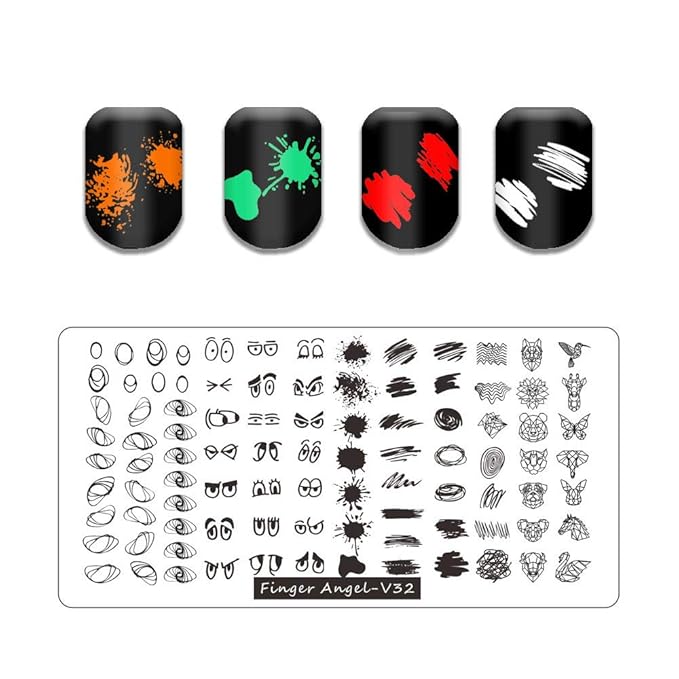 13pcs Stamping Nail Art Plates Set with 2 Stamper, 2 Scraper, Storage Bag - Leaves, Flowers, Animal Nail Plate Templates