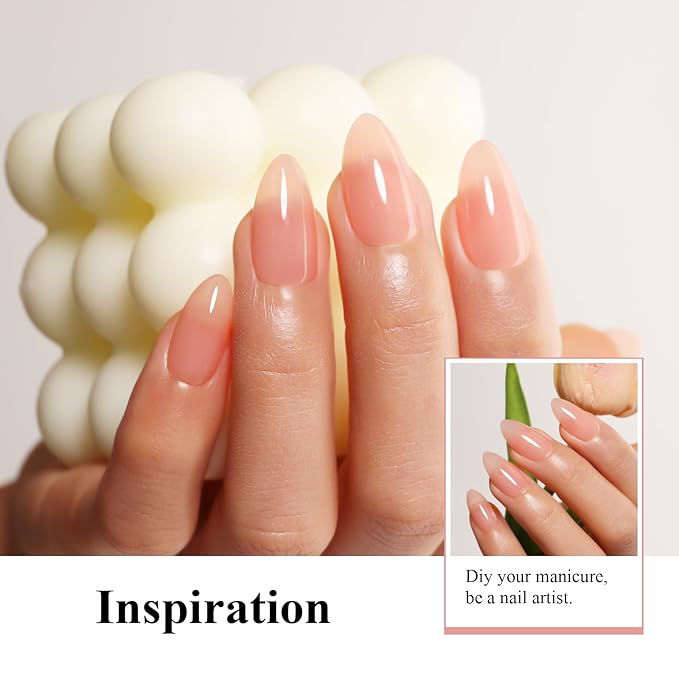 Imtiti Jelly Gel Polish, 15ML Sheer Peach Coral Orange Jelly Gel Nail Polish Translucent Spring Summer Nail Gel Polish LED UV Gel Nail Polish for Nail Art DIY Manicure