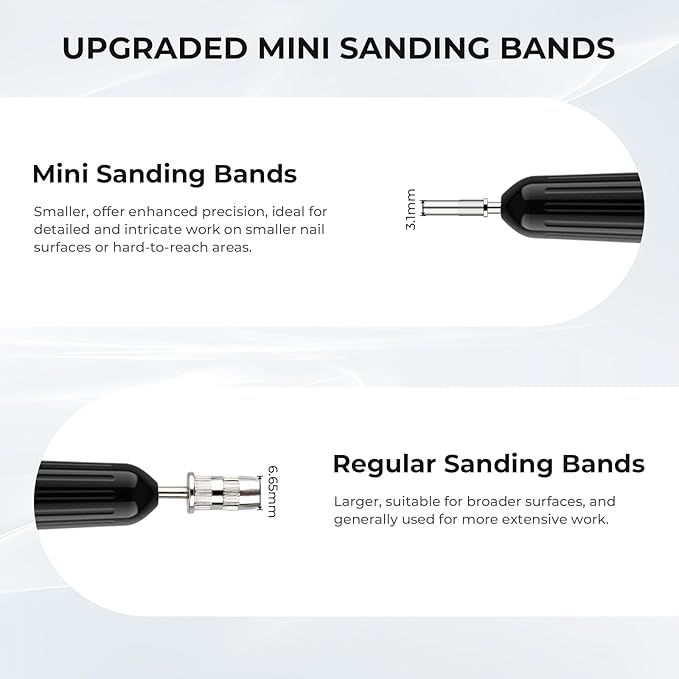 Lavinda Small Sanding Bands for Nail Drill with 3.1mm Mandrel Bit, 80 Piece Set Coarse Mini Sanding Bands Nail Drill Bits for Acrylic Nails Gel Manicures and Pedicures (80 Grit, Brown)