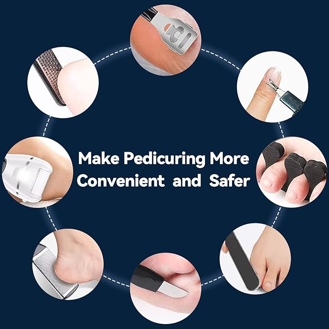 Electric Callus Remover for Feet with 3 Roller Heads 2 Speed Rechargeable Waterproof Professional Pedicure Kit 17 in 1 Foot File Tools Perfect for Dead Hard Cracked Dry Skin