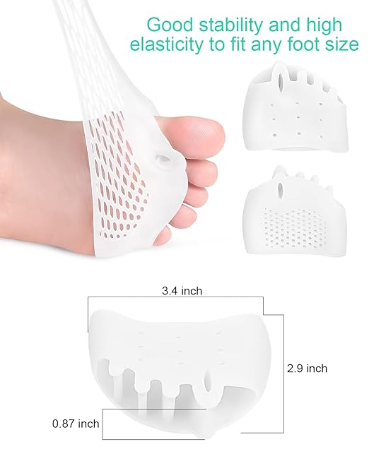 3 Pairs Metatarsal Pads Toe Spacers Separators for Bunion Correction, Soft and Breathable Foot Cushion Hammertoe Corrector for Women Men Feet Relief