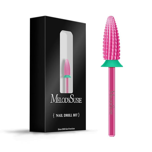 MelodySusie Typhoon Nail Drill Bits, 3/32'' Carbide Tungsten Multi-function Bits, Fast Remove Acrylic or Hard Gel for Manicure Pedicure Salon Professional or Beginner, Pink Blossom, Coarse