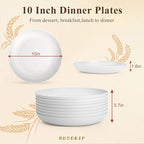 Wheat Straw Plates 10 Inch, Reusable Plastic Plates Set - Image 2