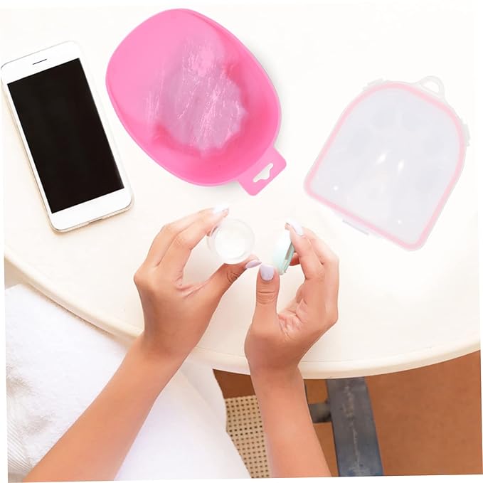 2pcs Nail Soaking Bowl Double Compartment Manicure Soak Bowl Nail Tips Soak Art Relaxing Spa Tool