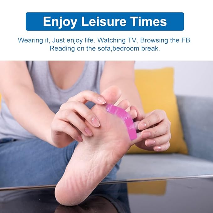 Toe Separators for Bunion & Nail Polish Application - Orthopedic Gel Material Toe Spacers for Toenail Separation, Soft Pedicure Tools