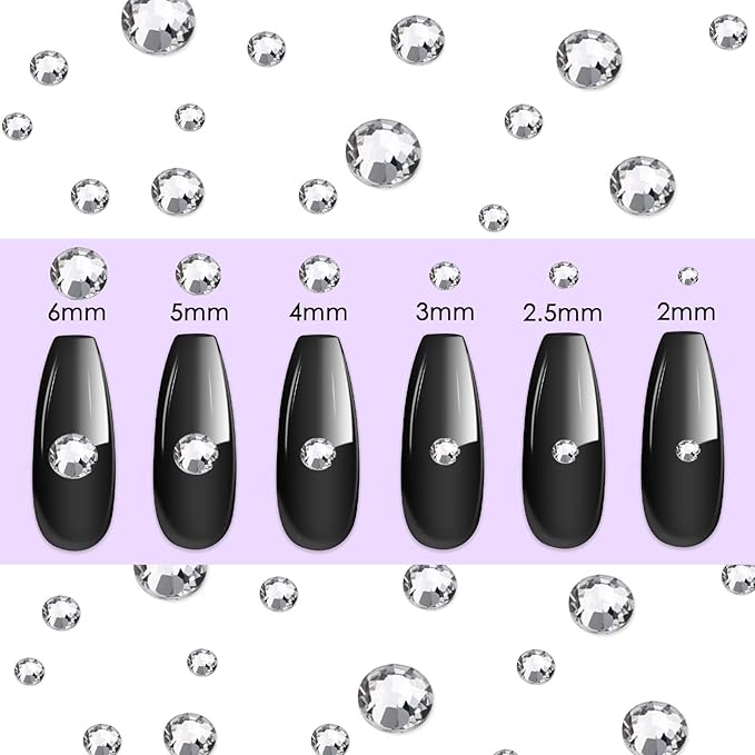 Canvalite 2784PCS Rhinestones Flatback Gems, Nail Rhinestones Nail Art Gems with Jewelry Glues, Pick Up Tweezers and Rhinestone Picker Dotting Pen, Nail Art Tools for Nails, Clothes, Face, Crafts