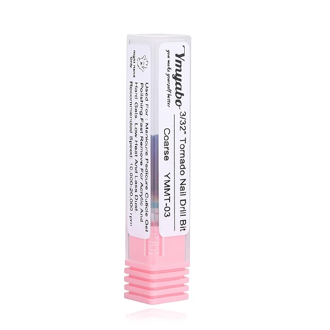 Nail Drill Bit,Professional 3/32" Purple Tornado Carbide Tungsten Multifunction Bits， Fast Remove for Hard Gel and Acrylic, Manicure Pedicure Cuticle Nail Polishing Tool-Coarse