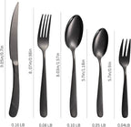 A·HOUSEWARE Black Silverware Hammered Flatware Kichen Stainless Steel Cutlery - Image 6