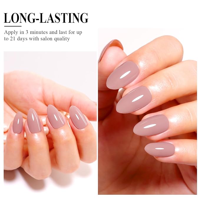 Imtiti Jelly Gel Nail Polish, 15ML Natural Coffee Sheer Jelly Gel Polish Soak Off LED UV Nail Gel Polish Nude Translucent Gel Nail Polish Nail Starter Manicure Salon Nail Kit